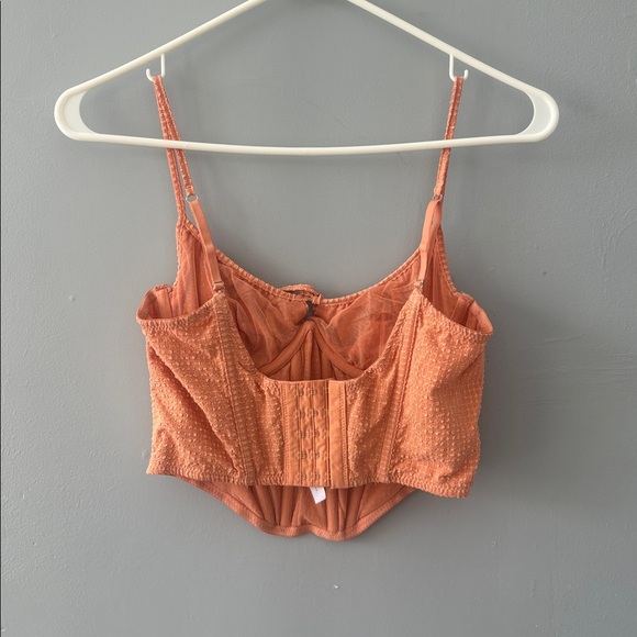 Orange Ruffled Corset Top - Picture 2 of 5